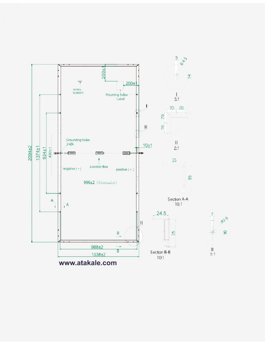 Sirius 445wat Half Cut Monokristal Güneş Paneli 144 Hücre Elin Güneş Paneli