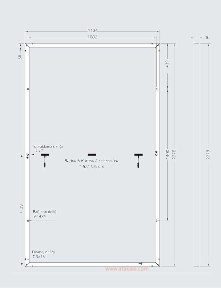 Gazioğlu 550 wat Monofacial Half Cut Monokristal Güneş Paneli 144 Hücre Güneş Paneli A+ Class 