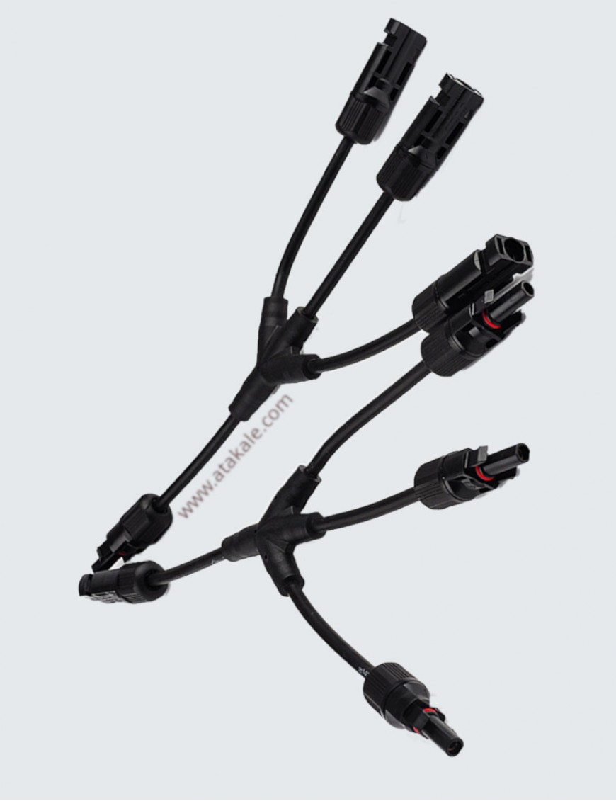 Güneş Paneli Y Branş Güneş Paneli Paralelleme Aparatı 3'lü Kablolu