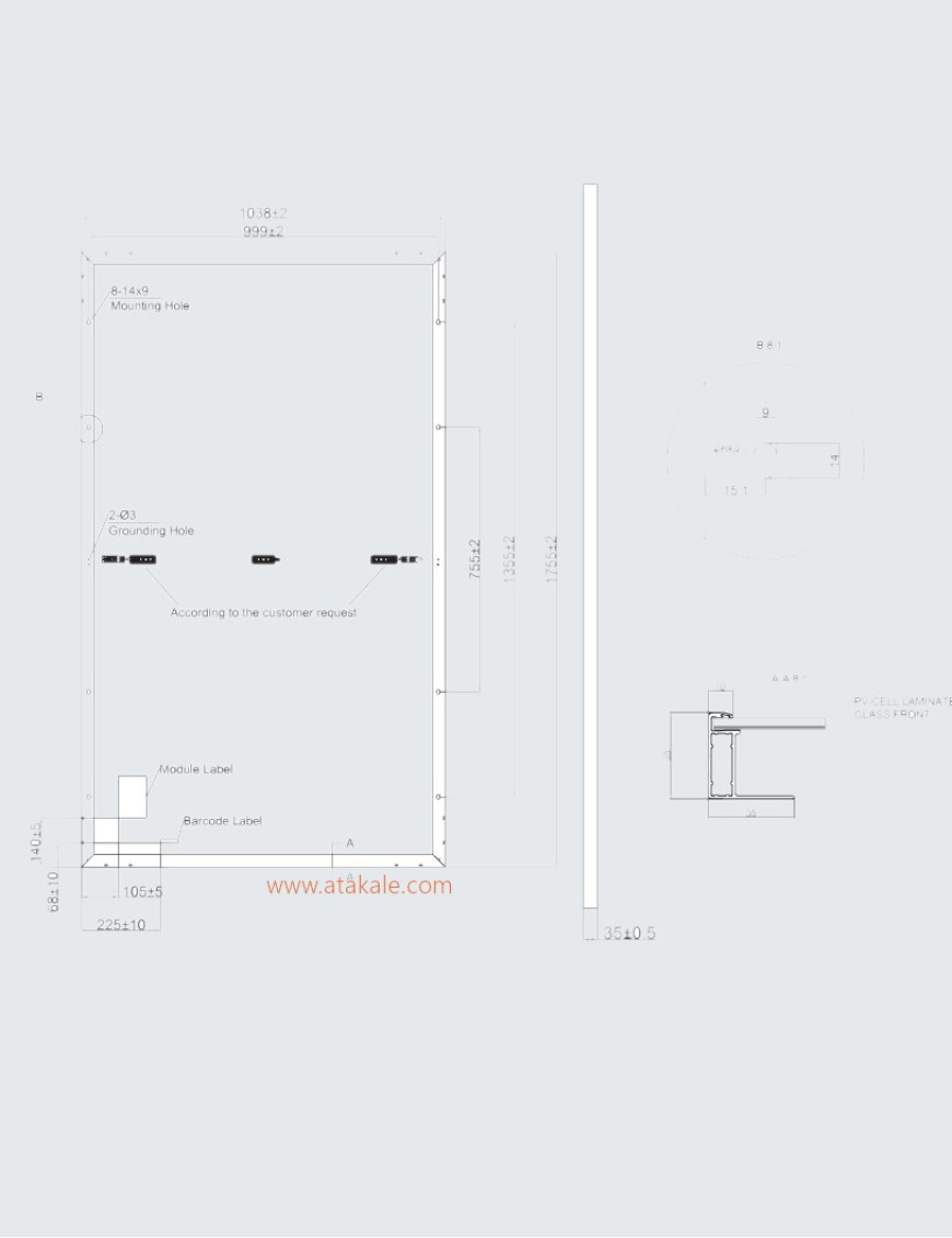 Setsolar 375 Wat Half Cut Bifacial Güneş Paneli 9BB 120Hücreli