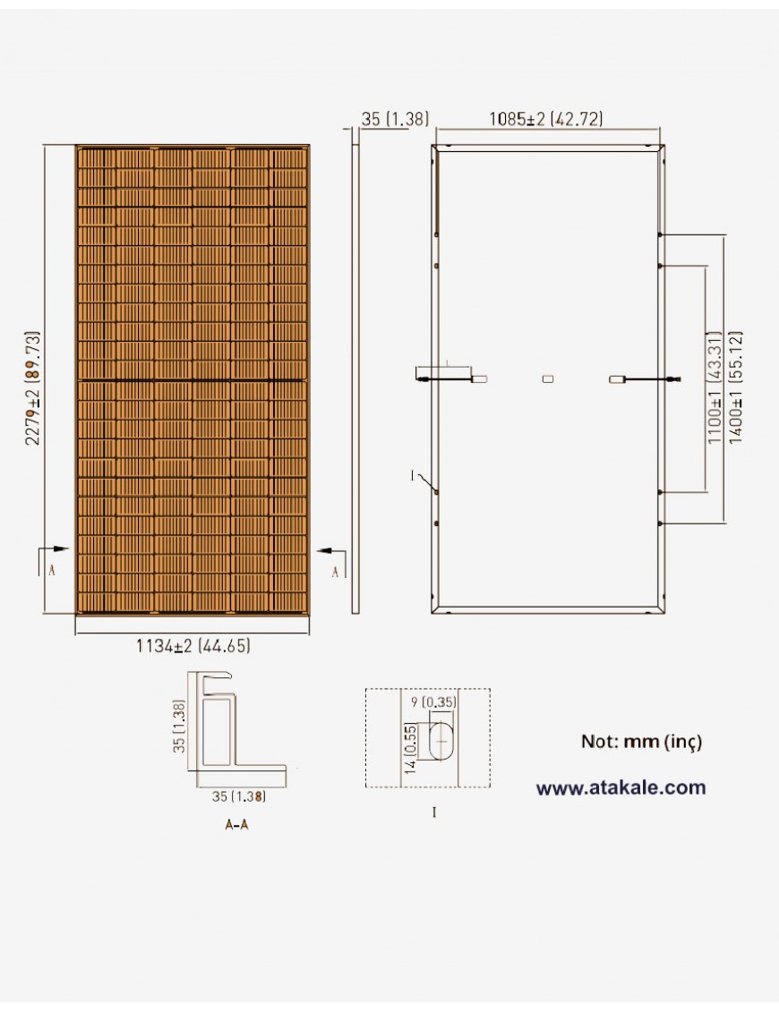 Smart 545wat Half Cut Monokristal Güneş Paneli 144 Hücre 182mm 10BB