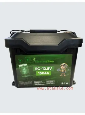 Elektrozirve 12,8Volt 150AH 1,92Kwh  Karavan Lityum Lifepo4 Solar Akü 5 Sene Garanti LCD Bleutooth ABS Kasa 