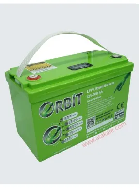 Orbit 12,8Volt 100AH 1,28Kwh  Marin Lityum Lifepo4 Solar Akü 5 Sene Garanti LCD Bleutooth ABS Kasa