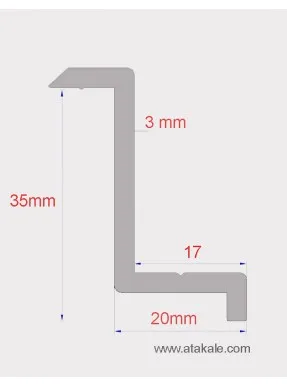 Güneş Paneli Kenar Clamp 35mm Panel Montaj Tutucu Eloksallı Alüminyum 6cm Panel Kelepçesi