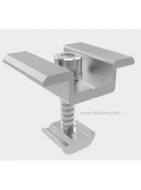 Güneş Paneli Orta Clamp 35mm-55mmarası  Panel Montaj Tutucu Eloksallı Alüminyum 6cm Panel Kelepçesi
